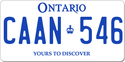 ON license plate CAAN546