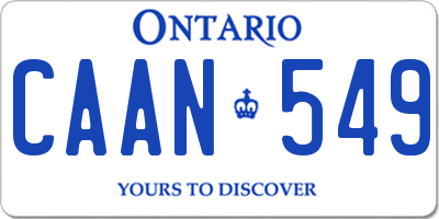 ON license plate CAAN549