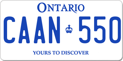 ON license plate CAAN550