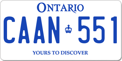 ON license plate CAAN551