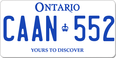 ON license plate CAAN552