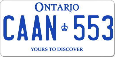 ON license plate CAAN553