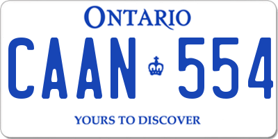 ON license plate CAAN554