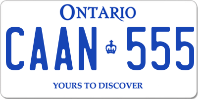 ON license plate CAAN555