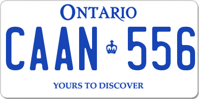 ON license plate CAAN556