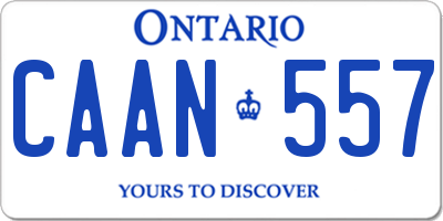 ON license plate CAAN557