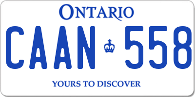 ON license plate CAAN558