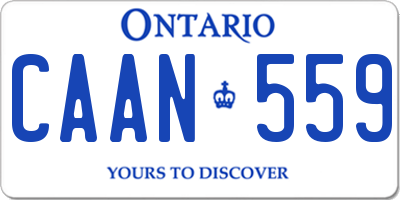 ON license plate CAAN559