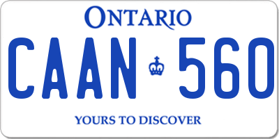 ON license plate CAAN560