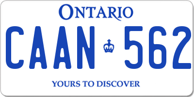 ON license plate CAAN562