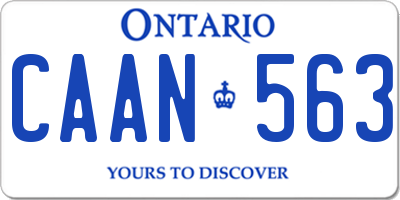 ON license plate CAAN563