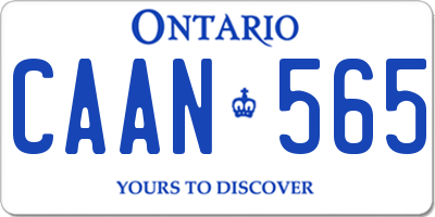 ON license plate CAAN565