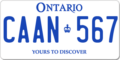 ON license plate CAAN567