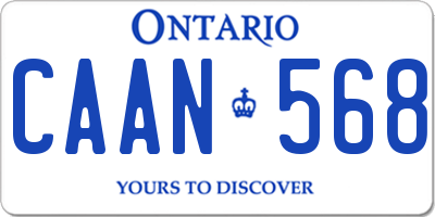 ON license plate CAAN568