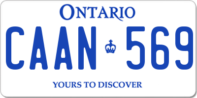 ON license plate CAAN569