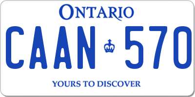 ON license plate CAAN570