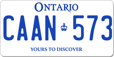 ON license plate CAAN573