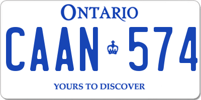 ON license plate CAAN574