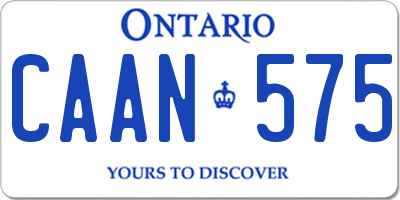 ON license plate CAAN575