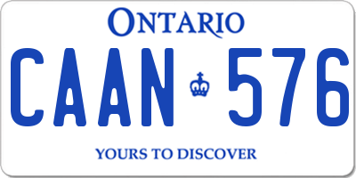 ON license plate CAAN576