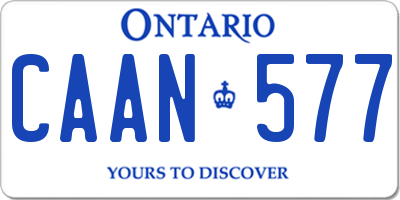 ON license plate CAAN577