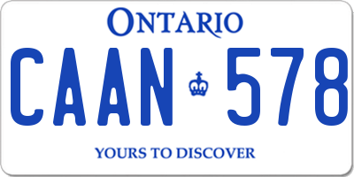 ON license plate CAAN578