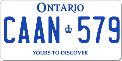 ON license plate CAAN579