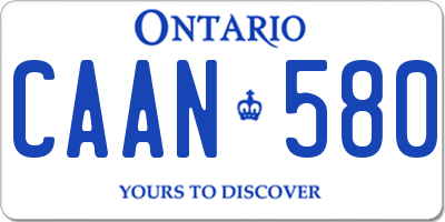 ON license plate CAAN580