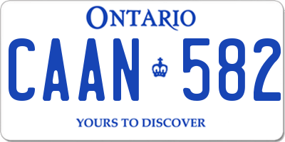 ON license plate CAAN582