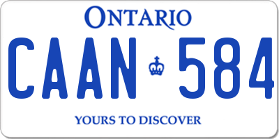 ON license plate CAAN584