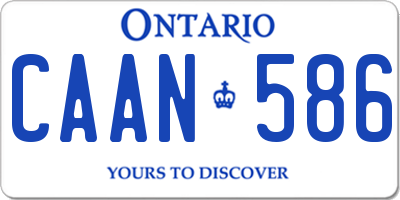 ON license plate CAAN586