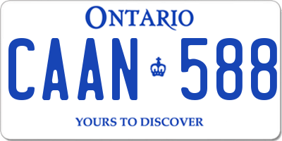 ON license plate CAAN588