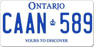 ON license plate CAAN589