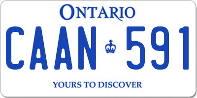 ON license plate CAAN591