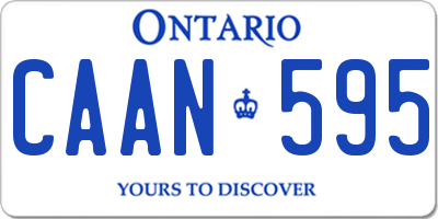 ON license plate CAAN595