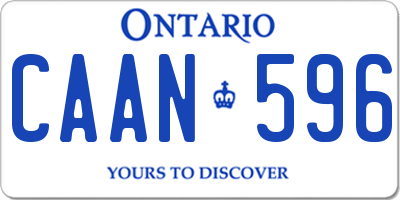 ON license plate CAAN596