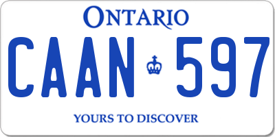 ON license plate CAAN597