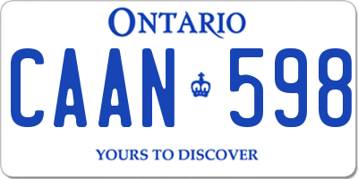 ON license plate CAAN598