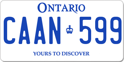 ON license plate CAAN599