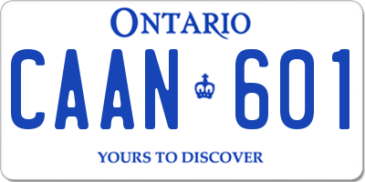 ON license plate CAAN601