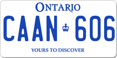 ON license plate CAAN606