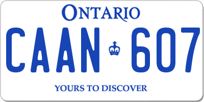 ON license plate CAAN607