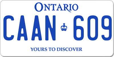 ON license plate CAAN609