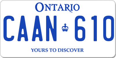 ON license plate CAAN610