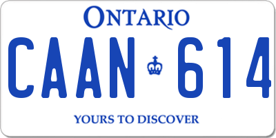 ON license plate CAAN614