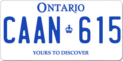 ON license plate CAAN615