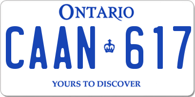 ON license plate CAAN617