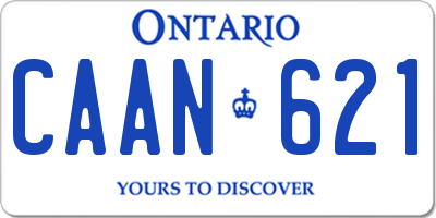 ON license plate CAAN621