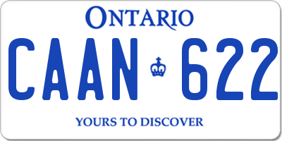 ON license plate CAAN622