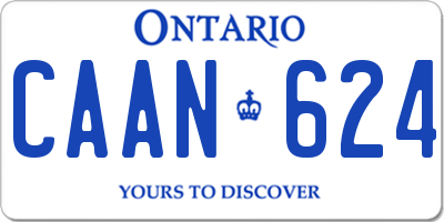 ON license plate CAAN624